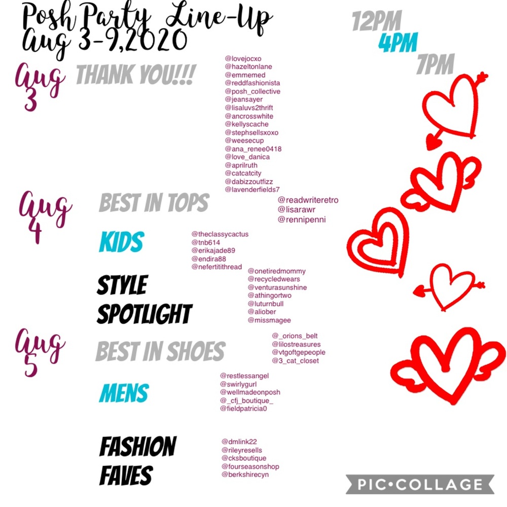 Posh Party Line Up ❤️❤️❤️
